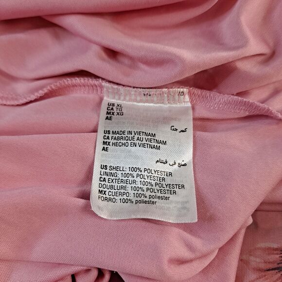 JM Collection Maxi Dress With Overlay Womens XL Pink Floral Sleeveless V-neck - Picture 5 of 8